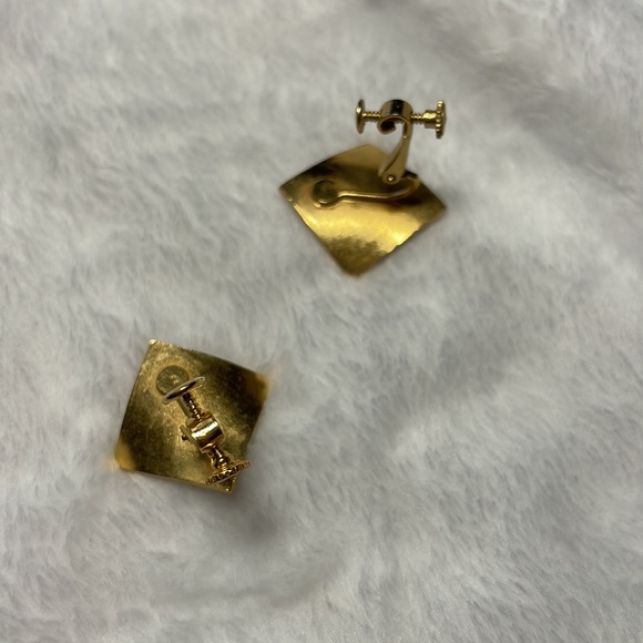 Gold Clip On Earrings - Picture 4 of 7